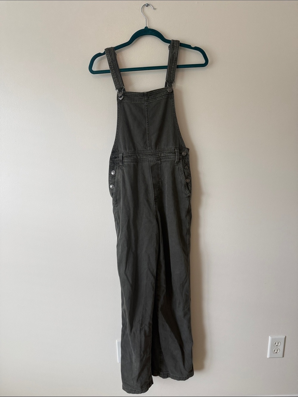 aerie Olive Green Denim Overalls